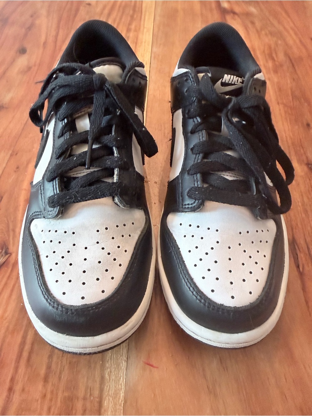Nike Dunk Low Black White Panda Sneakers Youth Size 6.5